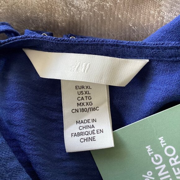 H&M blue sundress, size XL, NEW WITH TAGS (Runs Big) - Picture 5 of 8